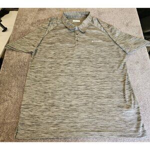 Columbia Omni-Freeze Polo Shirt Short Sleeve Sz L Gray 3-Button Men's Sportswear